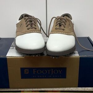 FootJoys Terrains White and Tan Golf Shoes - Cleats